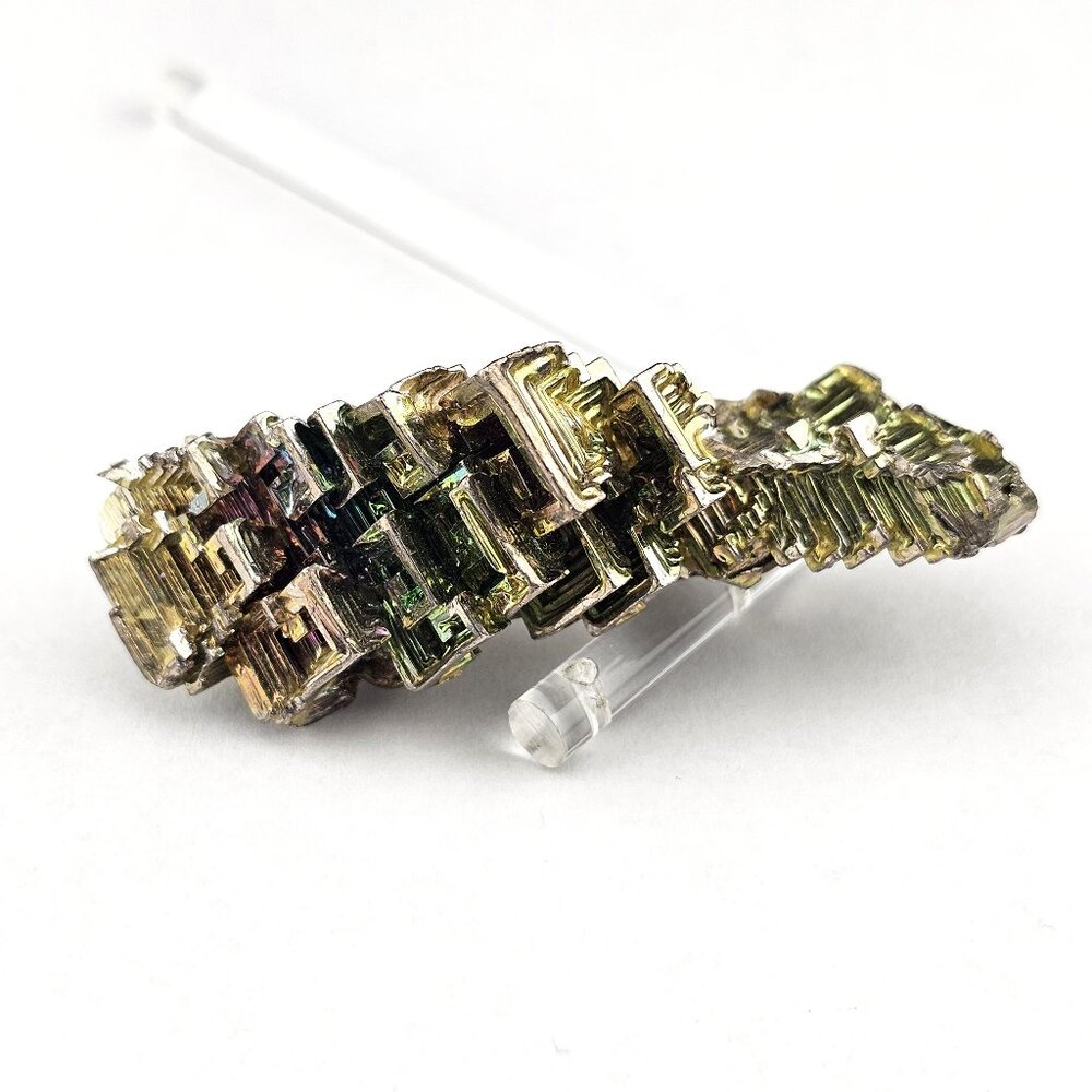 OOAK Rainbow Titanium Bismuth Crystal Specimen Brooch Pin Big 2 3/8"